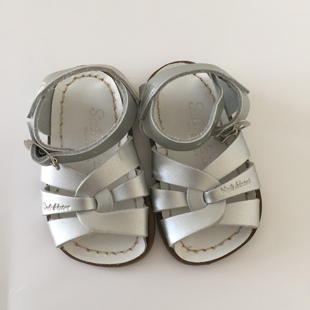 SOLD NIB silver saltwater sandals size 3 SOLD